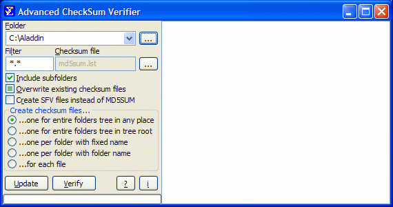 Advanced CheckSum Verifier Screenshot