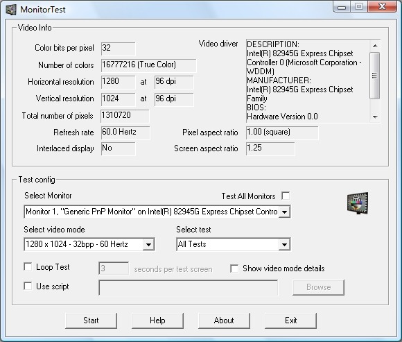 MonitorTest Screenshot