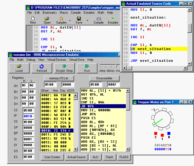 Assembler with Microprocessor Simulator Screenshot
